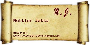 Mettler Jetta névjegykártya